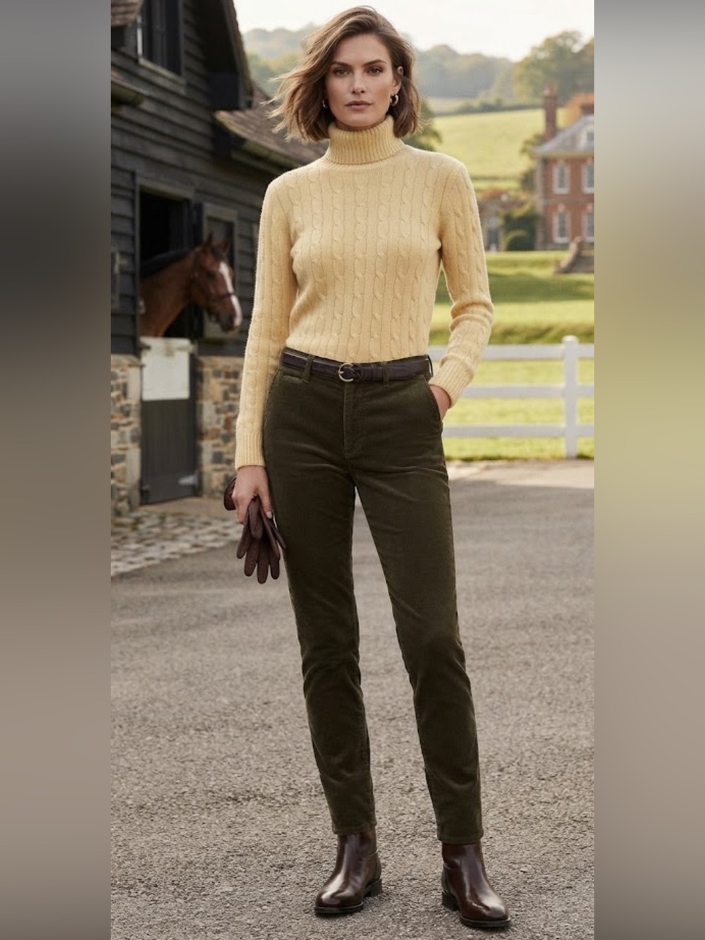 Ralph Lauren Cashmere Blue Label Cable Turtleneck Sweater Size M - Picture 2 of 7